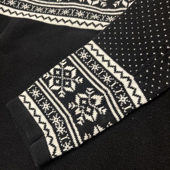 Hanna Andersson Black & White Sweater Dress Size 100cm/US 4 Fair Isle Euro Norm - Picture 10 of 11